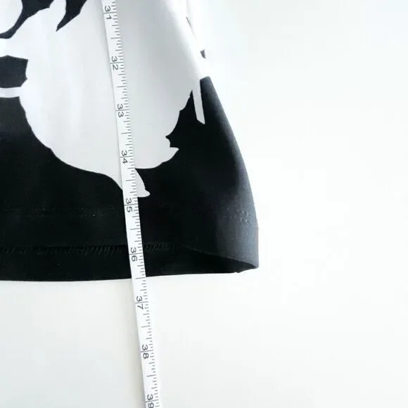 Joseph Ribkoff Womens Floral Border Dress Short Sleeve Style 221143 Black Size 2 - Picture 4 of 5